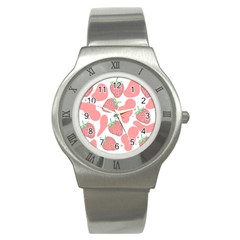 Strawberry Cow Pet Stainless Steel Watch by Magicworlddreamarts1