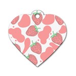 Strawberry Cow Pet Dog Tag Heart (Two Sides) Front