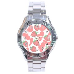 Strawberry Cow Pet Stainless Steel Analogue Watch by Magicworlddreamarts1