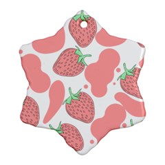 Strawberry Cow Pet Ornament (snowflake) by Magicworlddreamarts1