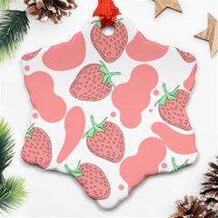 Strawberry Cow Pet Snowflake Ornament (two Sides)