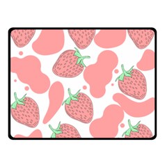 Strawberry Cow Pet Double Sided Fleece Blanket (small)  by Magicworlddreamarts1