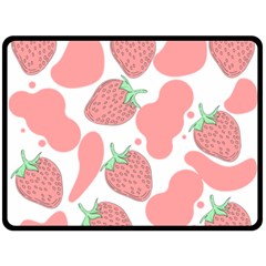 Strawberry Cow Pet Double Sided Fleece Blanket (large)  by Magicworlddreamarts1