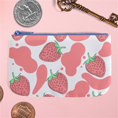 Strawberry Cow Pet Large Coin Purse by Magicworlddreamarts1