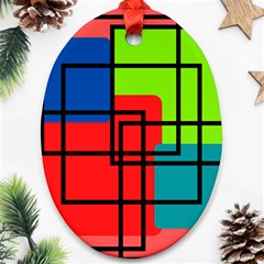 Colorful Rectangle Boxes Ornament (oval)