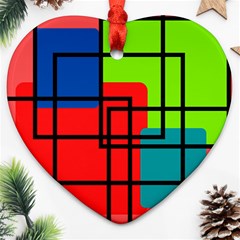 Colorful Rectangle Boxes Ornament (heart)