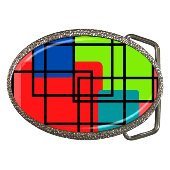 Colorful Rectangle boxes Belt Buckles