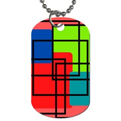 Colorful Rectangle Boxes Dog Tag (one Side) by Magicworlddreamarts1