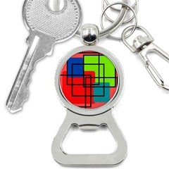 Colorful Rectangle Boxes Bottle Opener Key Chain by Magicworlddreamarts1