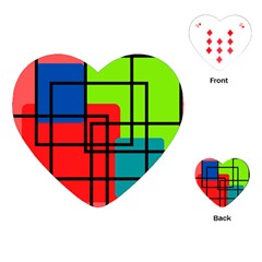 Colorful Rectangle Boxes Playing Cards Single Design (heart)