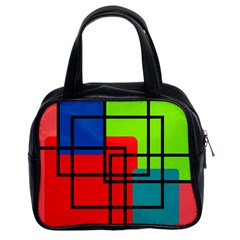 Colorful Rectangle Boxes Classic Handbag (two Sides) by Magicworlddreamarts1