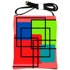 Colorful Rectangle Boxes Shoulder Sling Bag by Magicworlddreamarts1