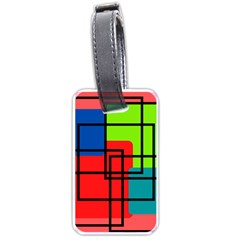 Colorful Rectangle Boxes Luggage Tag (one Side) by Magicworlddreamarts1