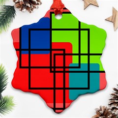 Colorful Rectangle Boxes Snowflake Ornament (two Sides)