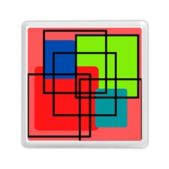 Colorful Rectangle Boxes Memory Card Reader (square) by Magicworlddreamarts1