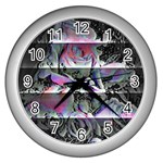 Techno Bouquet Wall Clock (Silver) Front