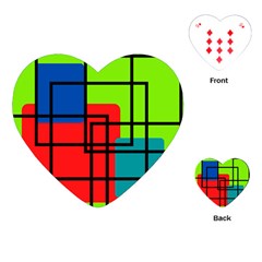 Colorful Rectangle Boxes Playing Cards Single Design (heart) by Magicworlddreamarts1