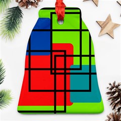 Colorful Rectangle Boxes Ornament (bell)