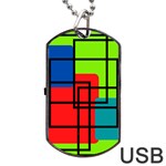 Colorful Rectangle boxes Dog Tag USB Flash (One Side) Front