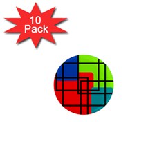 Colorful Rectangle Boxes 1  Mini Magnet (10 Pack) 