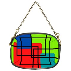 Colorful Rectangle Boxes Chain Purse (one Side) by Magicworlddreamarts1