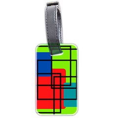 Colorful Rectangle Boxes Luggage Tag (two Sides) by Magicworlddreamarts1