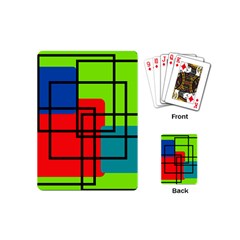 Colorful Rectangle Boxes Playing Cards Single Design (mini) by Magicworlddreamarts1