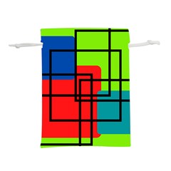 Colorful Rectangle Boxes Lightweight Drawstring Pouch (l) by Magicworlddreamarts1