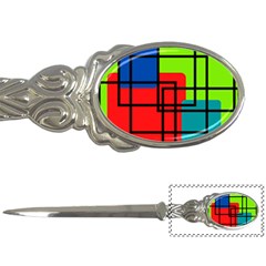 Colorful Rectangle Boxes Letter Opener by Magicworlddreamarts1