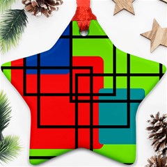 Colorful Rectangle Boxes Ornament (star)