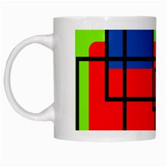 Colorful Rectangle Boxes White Mugs by Magicworlddreamarts1