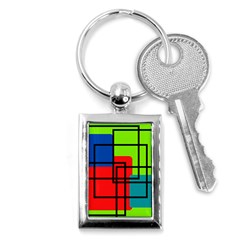 Colorful Rectangle Boxes Key Chain (rectangle) by Magicworlddreamarts1