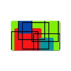 Colorful Rectangle Boxes Magnet (name Card) by Magicworlddreamarts1