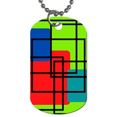 Colorful Rectangle Boxes Dog Tag (two Sides) by Magicworlddreamarts1