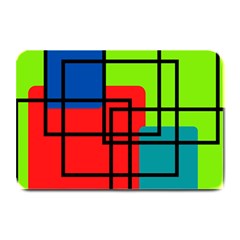 Colorful Rectangle Boxes Plate Mats by Magicworlddreamarts1