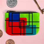 Colorful Rectangle boxes Mini Coin Purse Front