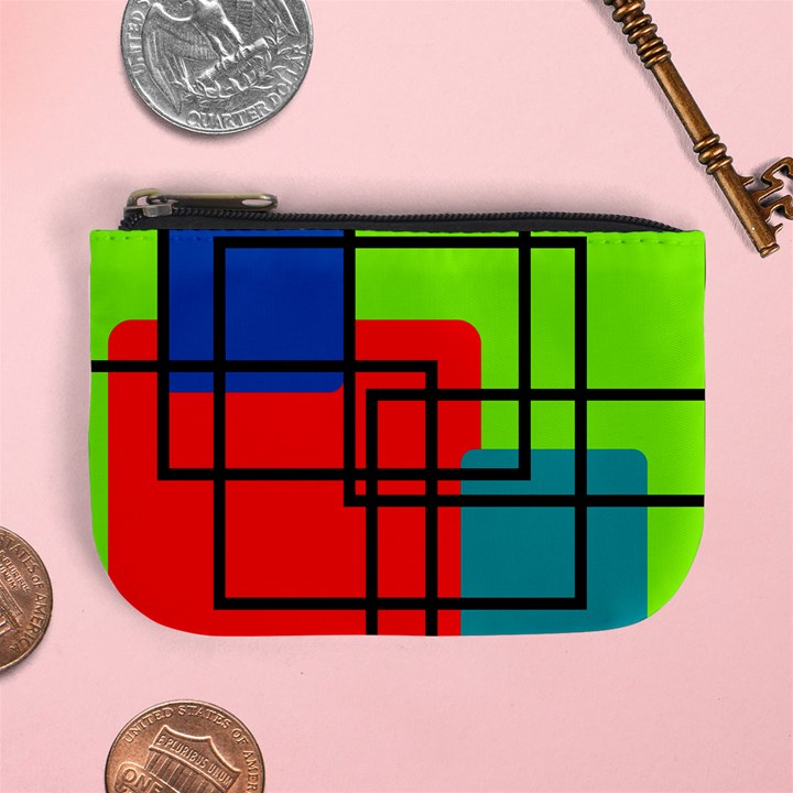 Colorful Rectangle boxes Mini Coin Purse