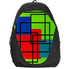 Colorful Rectangle Boxes Backpack Bag by Magicworlddreamarts1