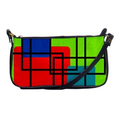 Colorful Rectangle Boxes Shoulder Clutch Bag by Magicworlddreamarts1