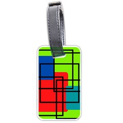 Colorful Rectangle Boxes Luggage Tag (one Side) by Magicworlddreamarts1