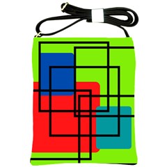 Colorful Rectangle Boxes Shoulder Sling Bag by Magicworlddreamarts1