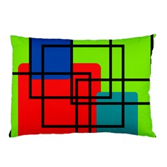 Colorful Rectangle Boxes Pillow Case (two Sides) by Magicworlddreamarts1