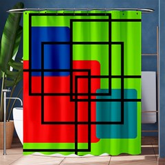 Colorful Rectangle Boxes Shower Curtain 60  X 72  (medium)  by Magicworlddreamarts1