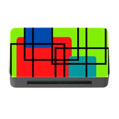 Colorful Rectangle Boxes Memory Card Reader With Cf by Magicworlddreamarts1