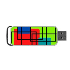 Colorful Rectangle Boxes Portable Usb Flash (two Sides) by Magicworlddreamarts1