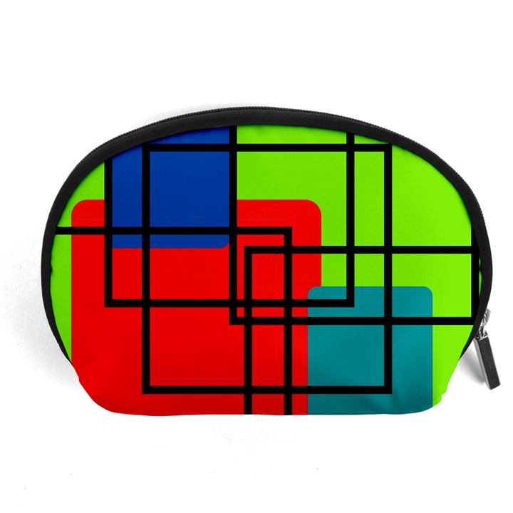 Colorful Rectangle boxes Accessory Pouch (Large)