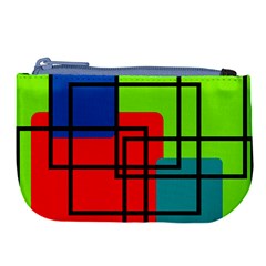 Colorful Rectangle Boxes Large Coin Purse