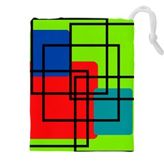 Colorful Rectangle Boxes Drawstring Pouch (5xl)