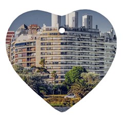 Urban Coastal Scene, Montevideo Uruguay Ornament (heart) by dflcprintsclothing