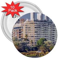 Urban Coastal Scene, Montevideo Uruguay 3  Buttons (10 Pack)  by dflcprintsclothing